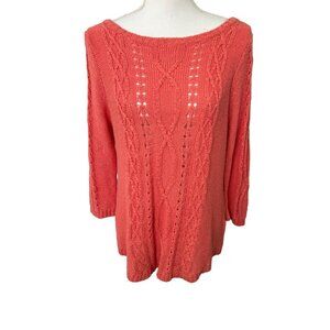 CB Established 1962 Women’s XL Open Weave Pullover Sweater Boho Cottagecore Top